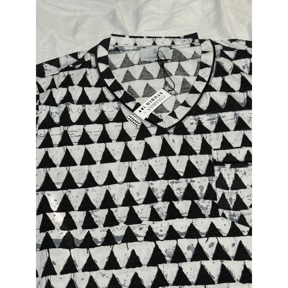 Cosabella Men's‎ Designer Pajama Set Black White Geometric Print L